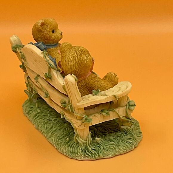 Cherished Teddies Heart To Heart Teddies on Bench CRT240 Enesco 1996 - Picture 4 of 6